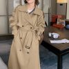 Women's Design Sense Long Windbreaker Loose