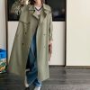 Women's Design Sense Long Windbreaker Loose