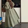 Women's Design Sense Long Windbreaker Loose